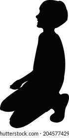 a boy body silhouette vector