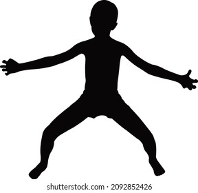 a boy body silhouette vector