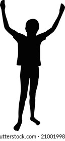 a boy body silhouette vector