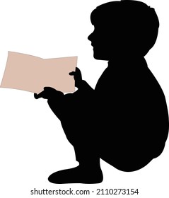 a boy body silhouette vector