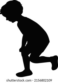 a boy body silhouette vector