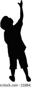 a boy body silhouette vector