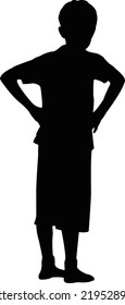 a boy body silhouette vector