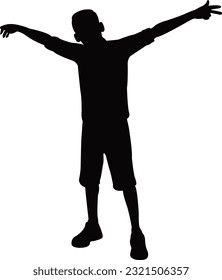 a boy body silhouette vector