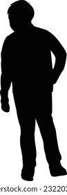 a boy body silhouette vector