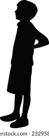 a boy body silhouette vector