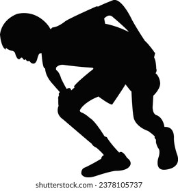 a boy body silhouette vector