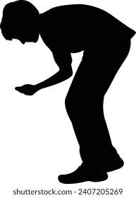 a boy body silhouette vector
