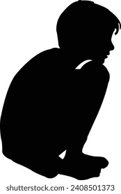 a boy body silhouette vector