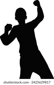 a boy body silhouette vector