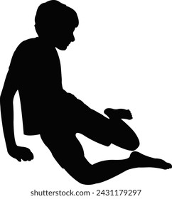a boy body silhouette vector