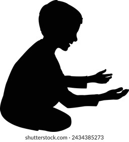 a boy body silhouette vector