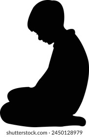 a boy body silhouette vector