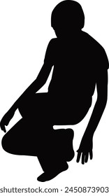 a boy body silhouette vector