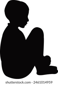a boy body silhouette vector