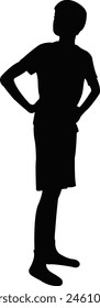 a boy body silhouette vector