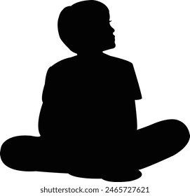 a boy body silhouette vector