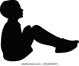 a boy body silhouette vector