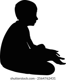 a boy body silhouette vector