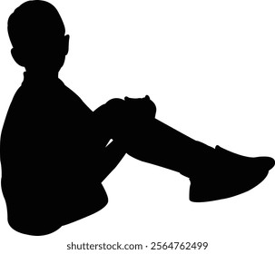 a boy body silhouette vector