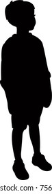 A Boy Body Silhouette Vector