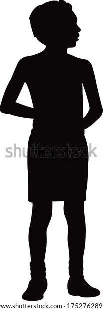 Boy Body Silhouette Vector Stock Vector (Royalty Free) 1752762890 ...