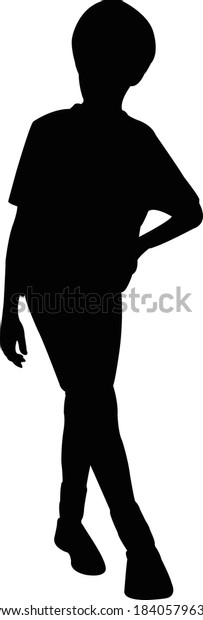 Boy Body Silhouette Vector Stock Vector (Royalty Free) 1840579633 ...