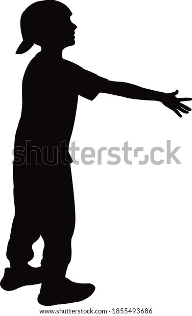 Boy Body Silhouette Vector Stock Vector (Royalty Free) 1855493686 ...