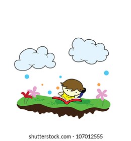 boy with book background