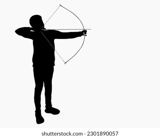 Boy with the bow silhouette concept vector illustration