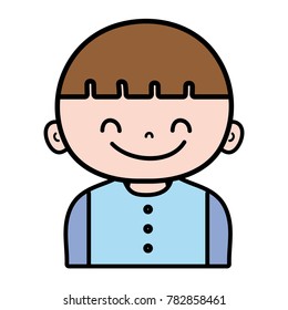 boy with brown hair and t-shirt design