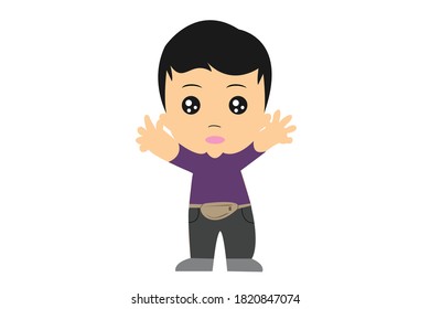Boy with Brown Waist Bag