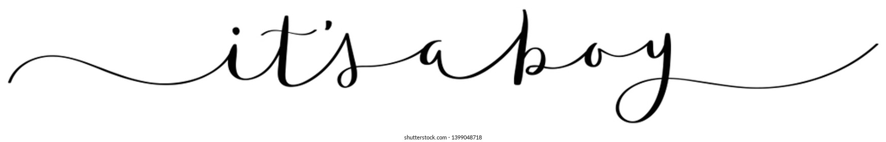 IT'S A BOY brush calligraphy banner