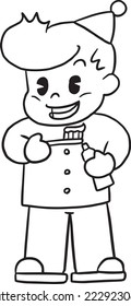 niño cepillo dientes dibujos animados doodle kawaii página de coloreo de anime lindo personaje de ilustración clipart chibi manga