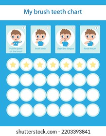 Boy brush teeth chart. Brush teeth Reward Chart. Daily Routine.