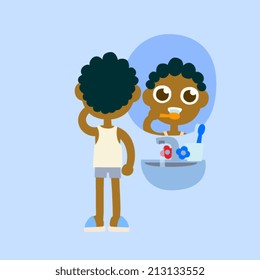 boy to brush your teeth