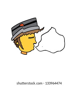 boy with bubble speech cartoon doodle