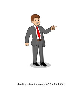 Boy Businessman Cartoon Character Vector Illustration