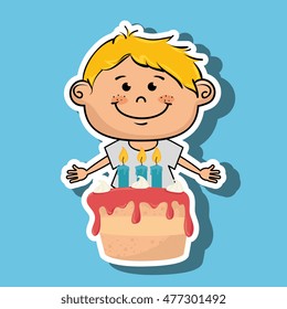 boy cake candles dessert