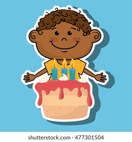 boy cake candles dessert