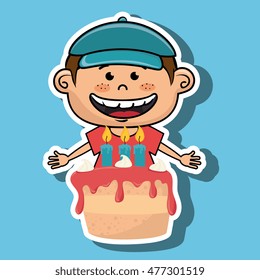 boy cake candles dessert