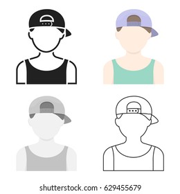 Boy in cap icon cartoon. Single avatar,peaople icon from the big avatar cartoon.