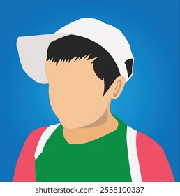 a boy with a cap vector flat illustration design clean  and unique latest