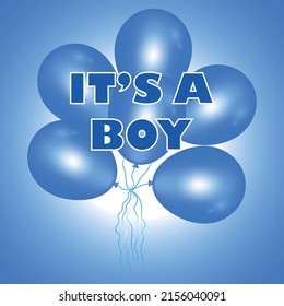 es una tarjeta de niño con globos azules	
