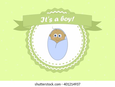 Its a boy card with a little black boy