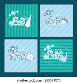 it's a boy card set. vector