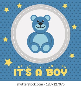 it's a boy card, vector illustration