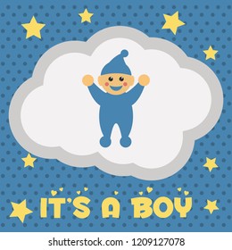 it's a boy card, vector illustration