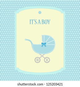 It's A Boy Card Vector Illustration