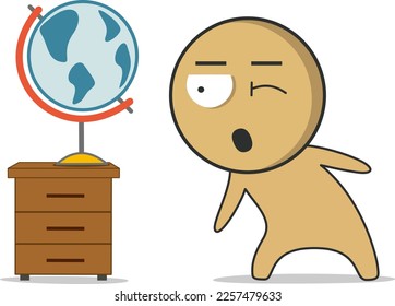 El niño mira cuidadosamente al mundo
